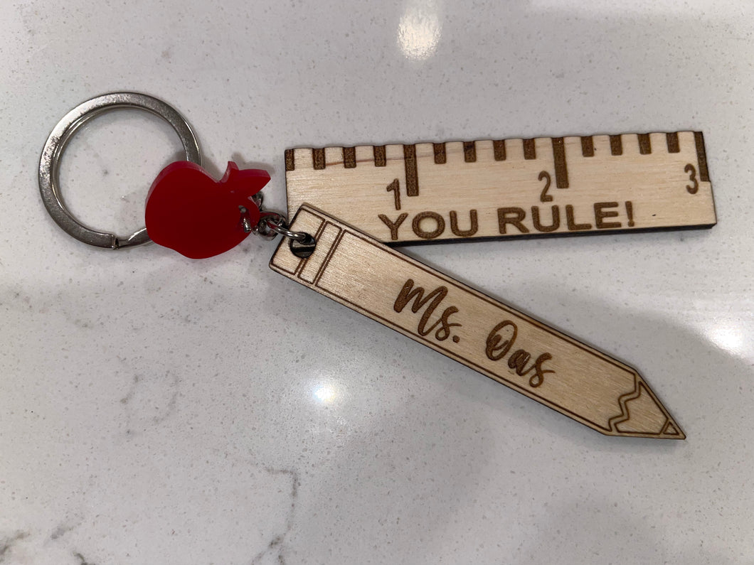 You Rule Teacher Keychain