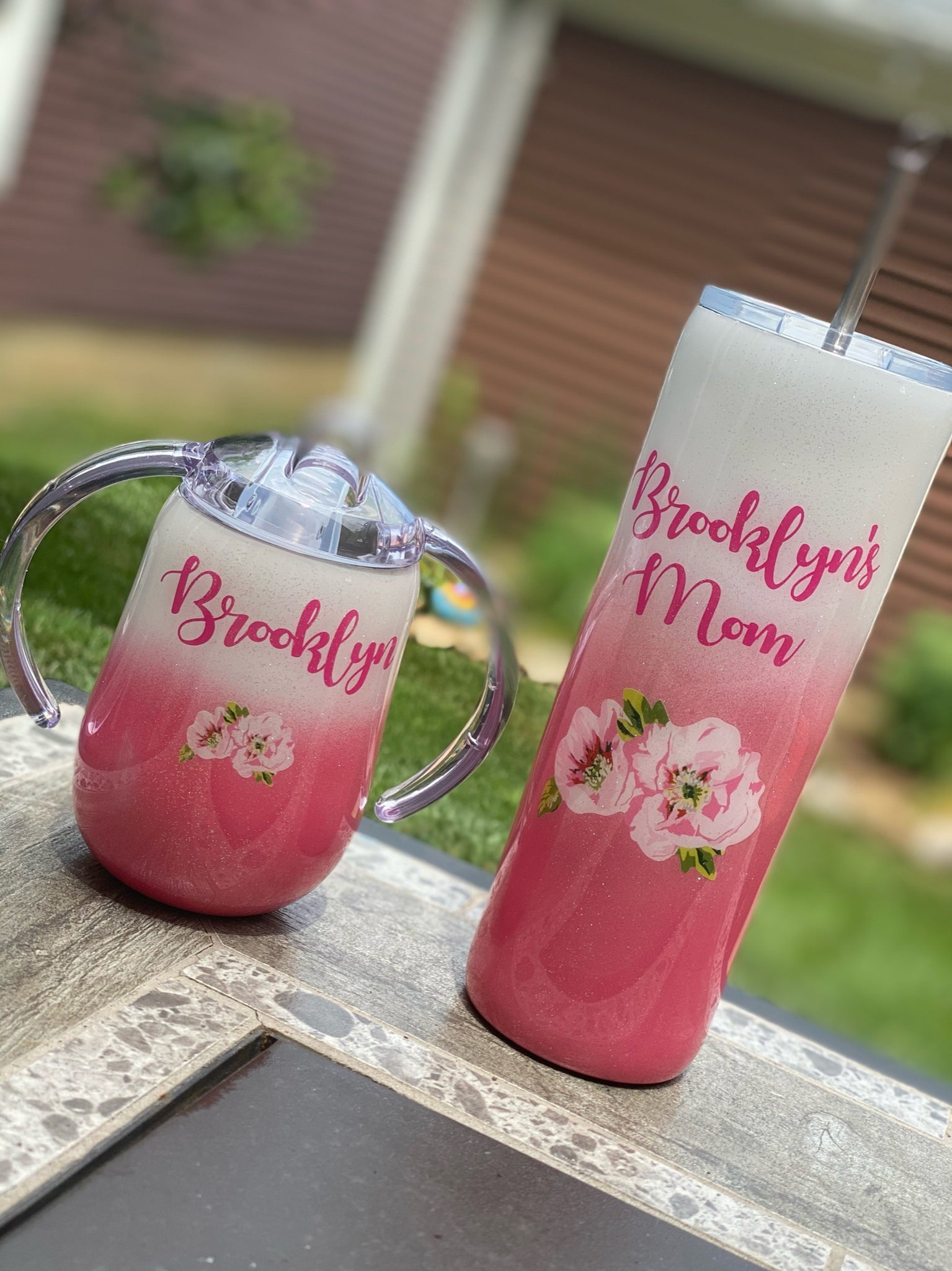 Mommy & Me Tumbler/sippy cup set – Tiflyn & Co. Creative Designs