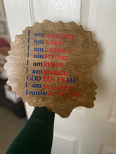 Load image into Gallery viewer, Afro Affirmation wood sign
