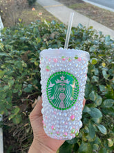 Load image into Gallery viewer, Pearl Starbucks Inspired Cup with any color accent
